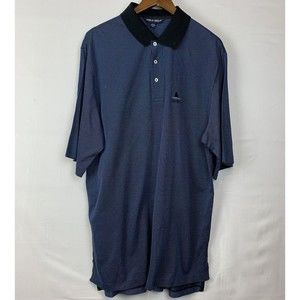 Polo Golf Ralph Lauren Men Blue Black Check Cotton‎ Short Sleeve Shirt Size XL